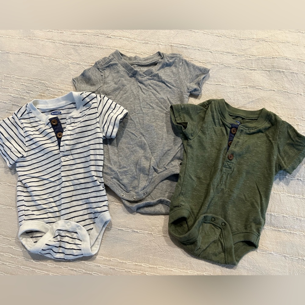 Shirt sleeve baby boy onesie